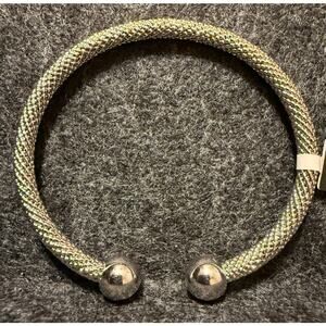 Banana Republic Childs Textured Ball Cuff, Silvertone, NEW‎